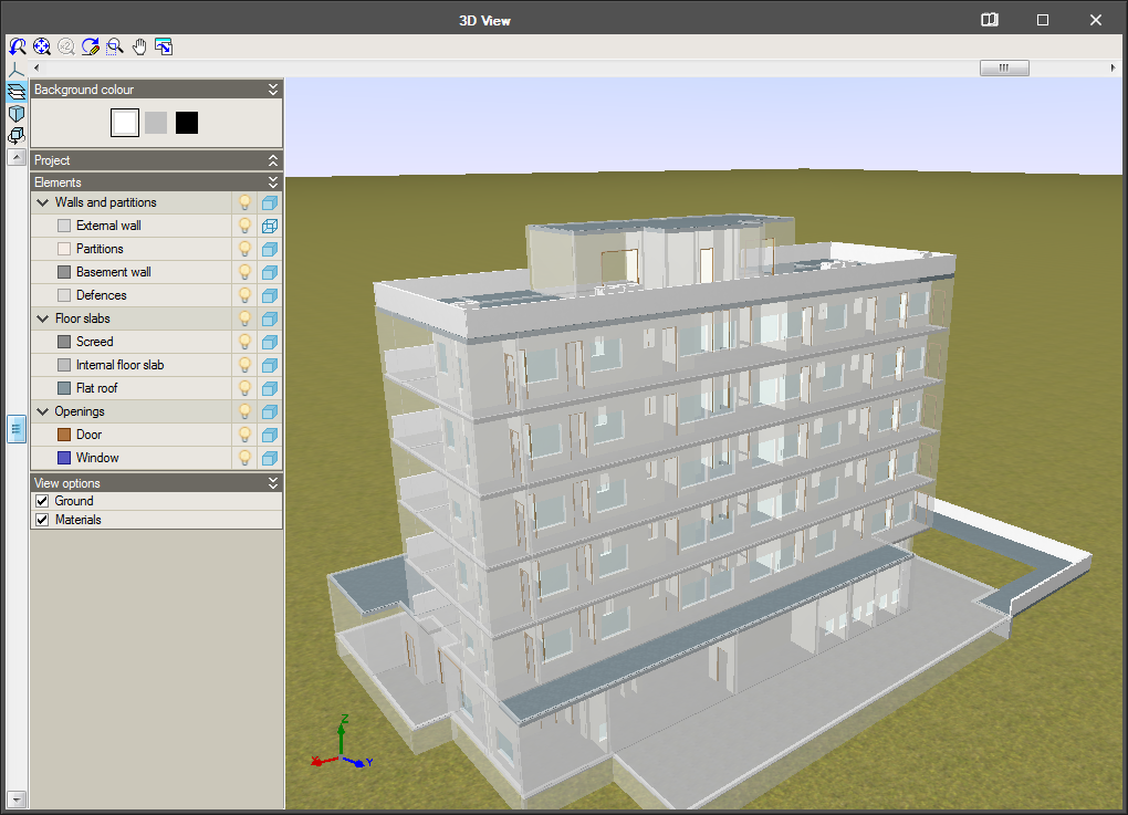 IFC Builder. New colours and textures of the 3D view